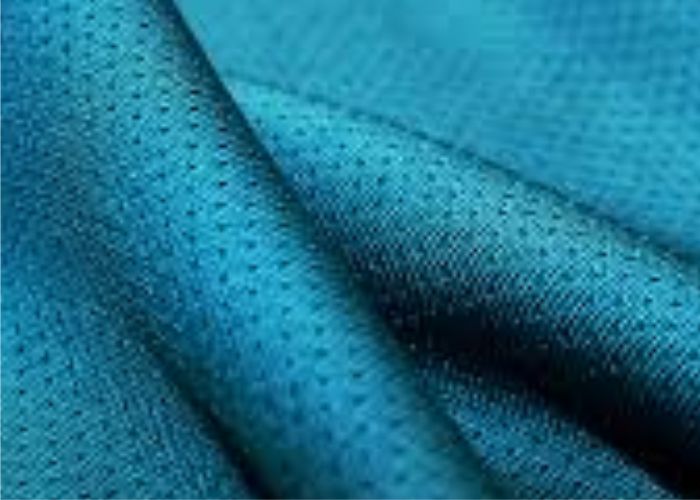 Recycled polyester rPET organic blended fabric texture, eco-friendly sustainable textile solution for performance wear