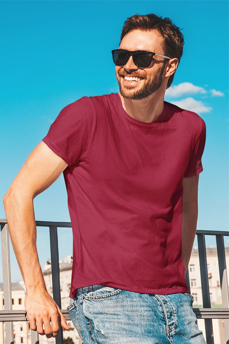 Premium round neck T-shirt made from Supima cotton by Tirupur garment manufacturer