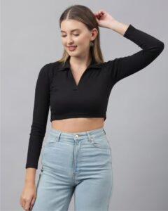 Women's crop top manufactured with Supima cotton by Tirupur garment manufacturer