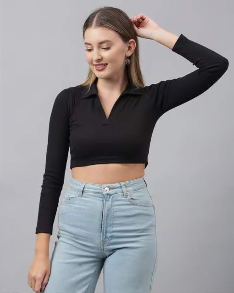 Women's crop top manufactured with Supima cotton by Tirupur garment manufacturer